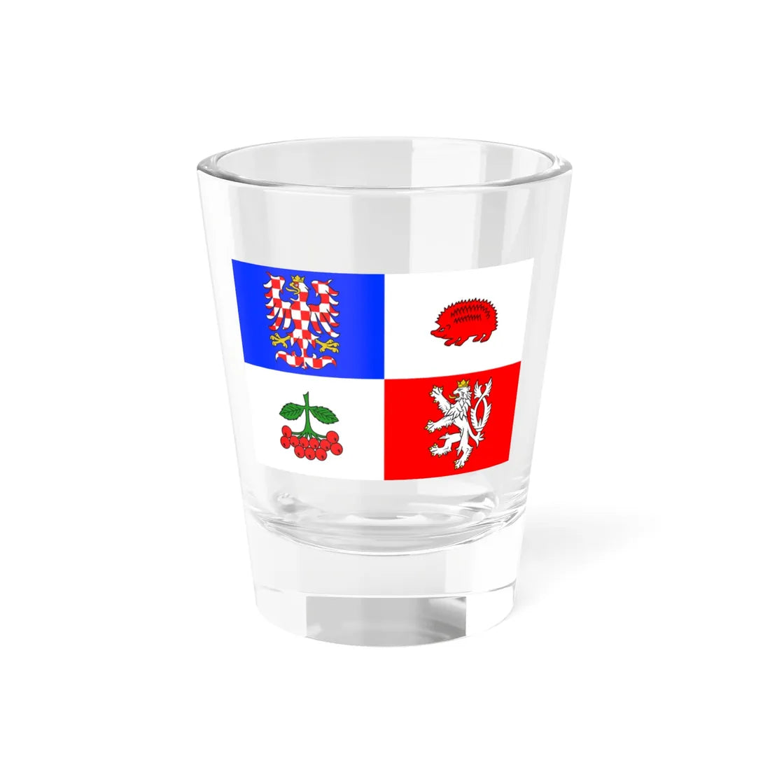 Flag of Vysocina Region (Czech Republic) Shot Glass 1.5oz 1.5oz - Go Mug Yourself