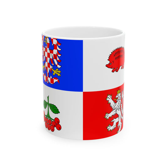 Flag of Vysocina Region (Czech Republic) White Coffee Mug-11oz-Go Mug Yourself