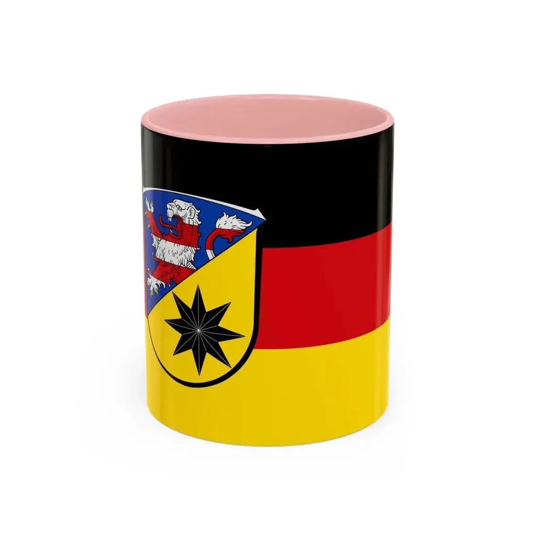 Flag of Waldeck Frankenberg Germany - Accent Coffee Mug 11oz Pink - Go Mug Yourself