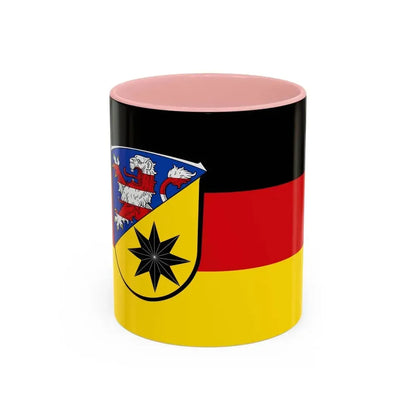 Flag of Waldeck Frankenberg Germany - Accent Coffee Mug 11oz Pink - Go Mug Yourself