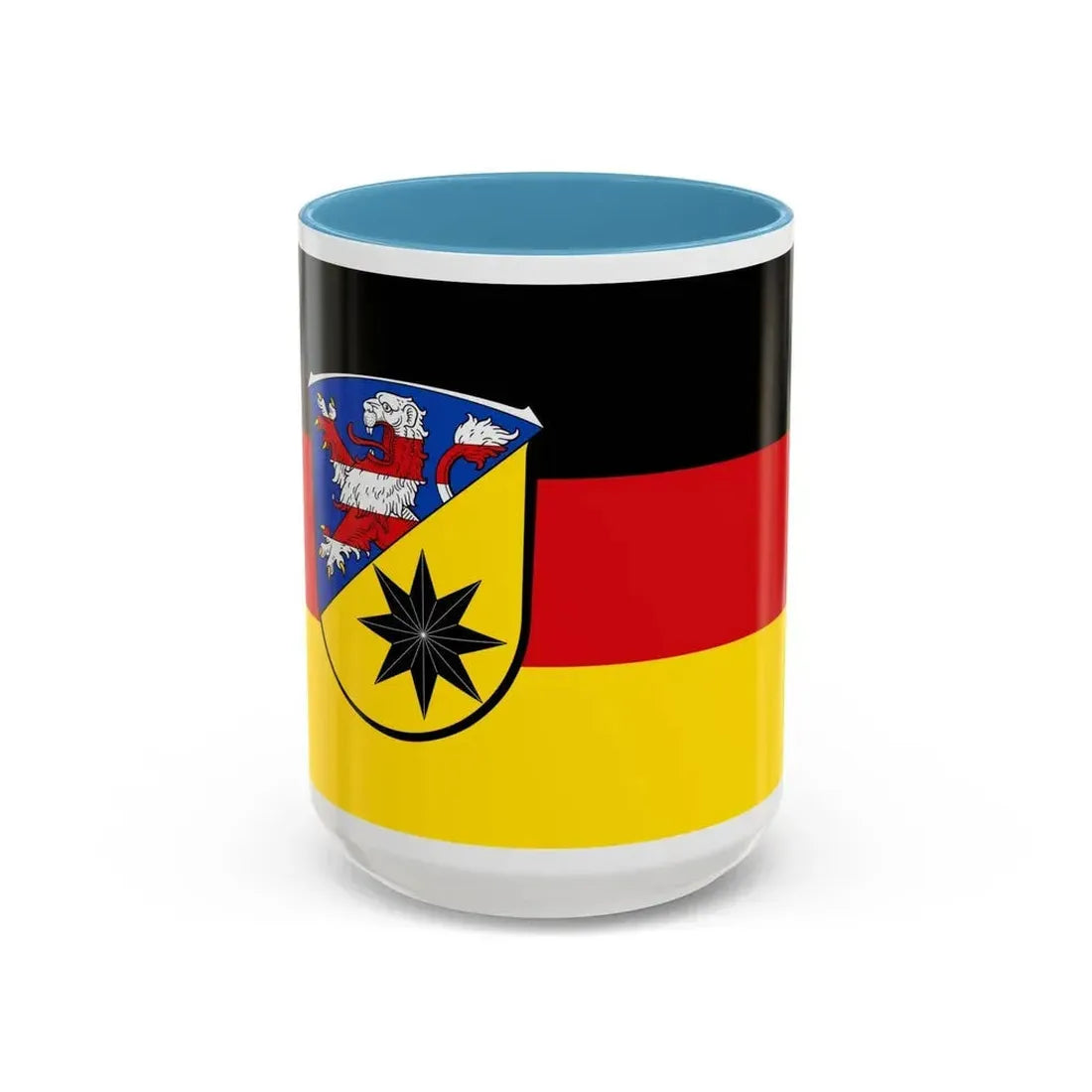 Flag of Waldeck Frankenberg Germany - Accent Coffee Mug 15oz Light Blue - Go Mug Yourself