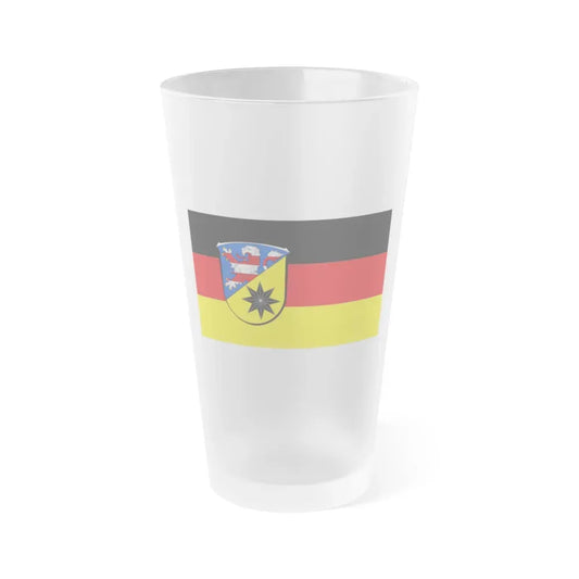 Flag of Waldeck Frankenberg Germany - Frosted Pint Glass 16oz 16oz Frosted - Go Mug Yourself