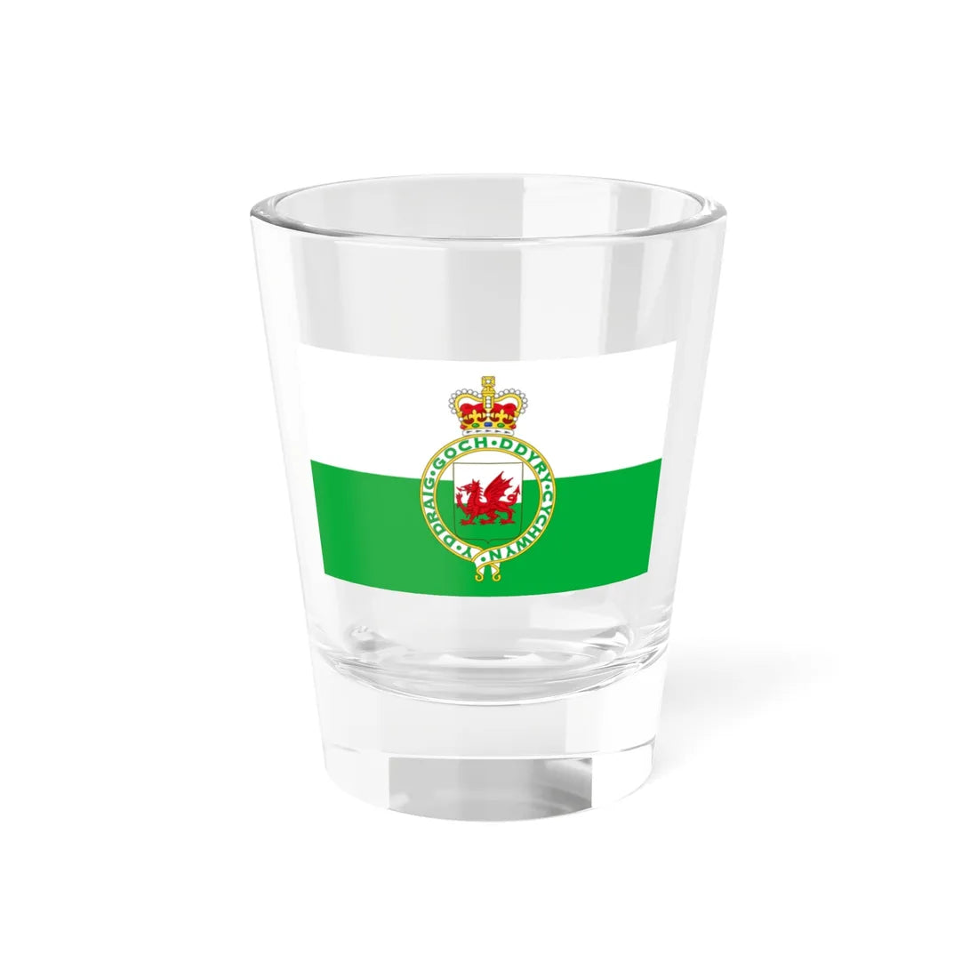 Flag of Wales 1953-1959 (United Kingdom) Shot Glass 1.5oz 1.5oz - Go Mug Yourself