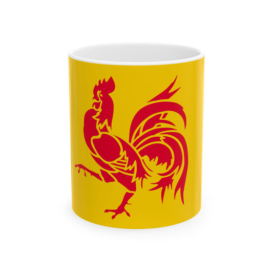 Flag of Wallonia (Belgium) White Coffee Mug-11oz-Go Mug Yourself