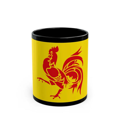 Flag of Wallonia the French Community and Walloon Region Belgium - Black Coffee Mug-11oz-Go Mug Yourself