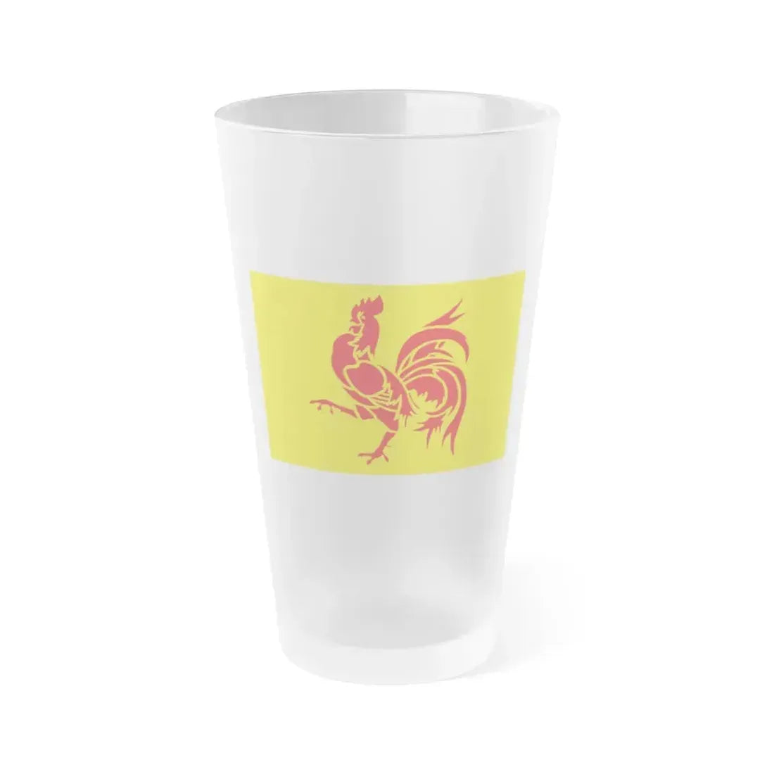 Flag of Wallonia the French Community and Walloon Region Belgium - Frosted Pint Glass 16oz 16oz Frosted - Go Mug Yourself