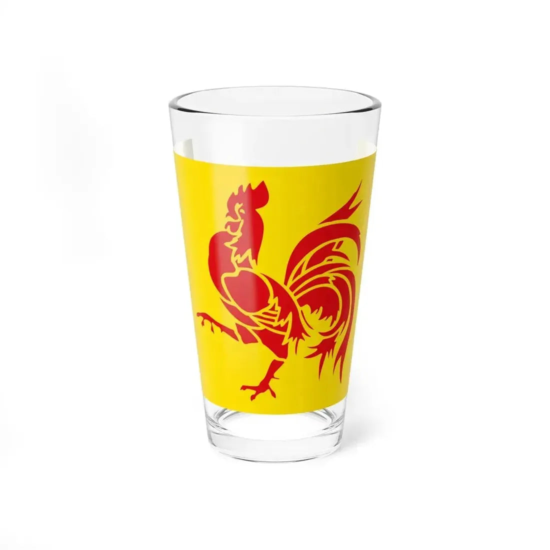 Flag of Wallonia the French Community and Walloon Region Belgium - Pint Glass 16oz 16oz - Go Mug Yourself