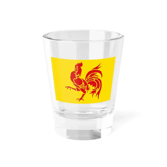 Flag of Wallonia the French Community and Walloon Region Belgium - Shot Glass 1.5oz 1.5oz - Go Mug Yourself