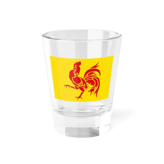 Flag of Wallonia the French Community and Walloon Region Belgium - Shot Glass 1.5oz 1.5oz - Go Mug Yourself
