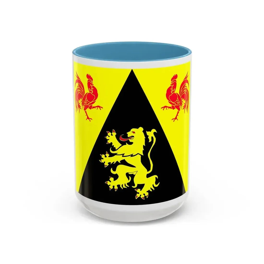 Flag of Walloon Brabant Belgium - Accent Coffee Mug 15oz Light Blue - Go Mug Yourself