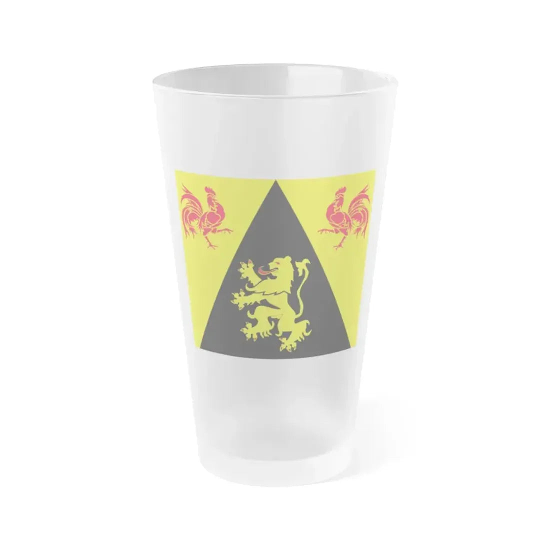 Flag of Walloon Brabant Belgium - Frosted Pint Glass 16oz 16oz Frosted - Go Mug Yourself