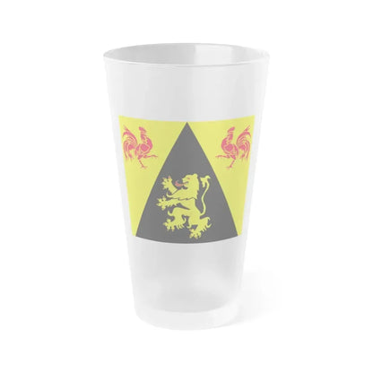 Flag of Walloon Brabant Belgium - Frosted Pint Glass 16oz 16oz Frosted - Go Mug Yourself