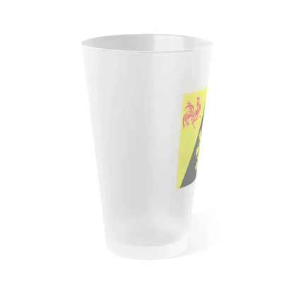 Flag of Walloon Brabant Belgium - Frosted Pint Glass 16oz - Go Mug Yourself