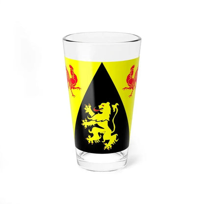 Flag of Walloon Brabant Belgium - Pint Glass 16oz 16oz - Go Mug Yourself
