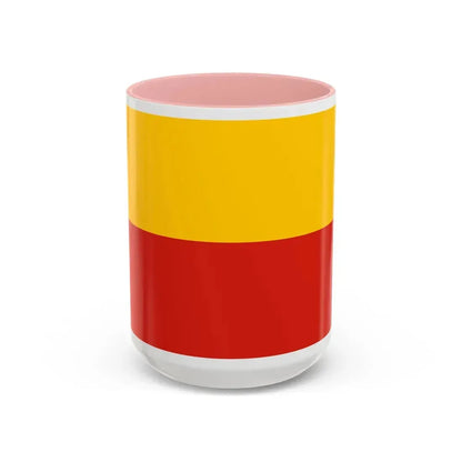 Flag of Warsaw Poland - Accent Coffee Mug 15oz Pink - Go Mug Yourself