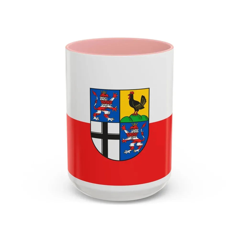 Flag of Wartburgkreis Germany - Accent Coffee Mug 15oz Pink - Go Mug Yourself