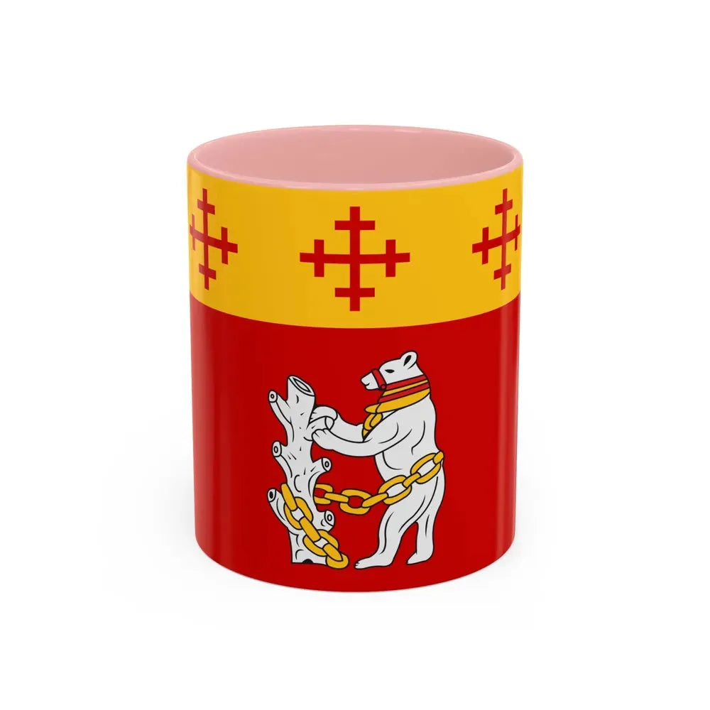 Flag of Warwickshire UK - Accent Coffee Mug 11oz Pink - Go Mug Yourself