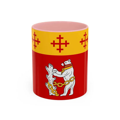 Flag of Warwickshire UK - Accent Coffee Mug 11oz Pink - Go Mug Yourself