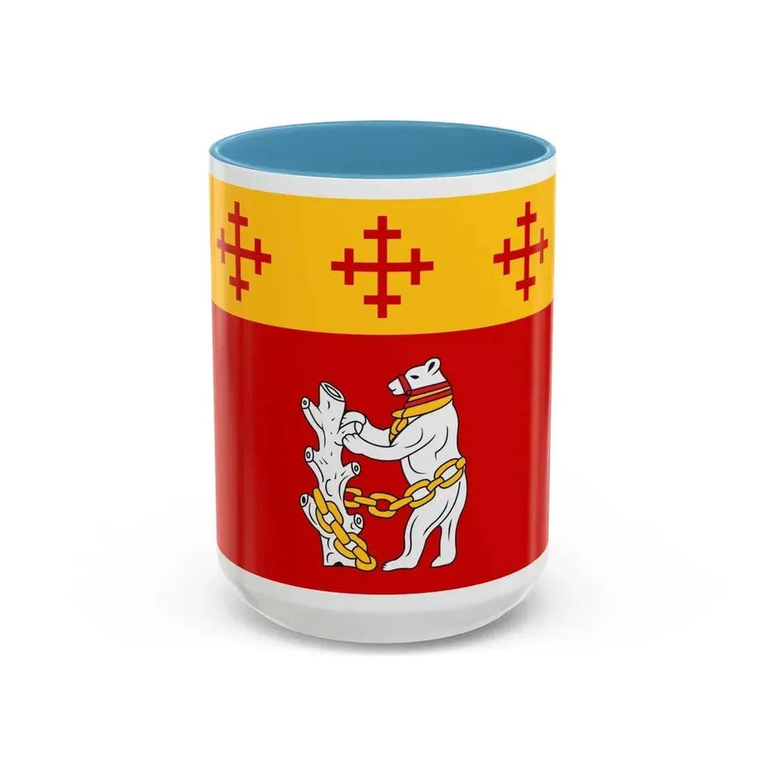 Flag of Warwickshire UK - Accent Coffee Mug 15oz Light Blue - Go Mug Yourself