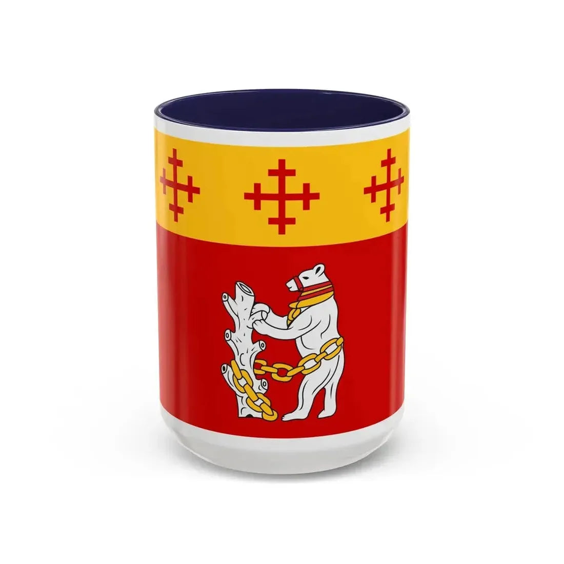 Flag of Warwickshire UK - Accent Coffee Mug 15oz Navy - Go Mug Yourself