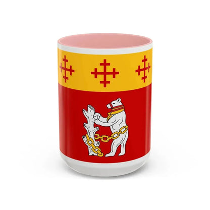 Flag of Warwickshire UK - Accent Coffee Mug 15oz Pink - Go Mug Yourself