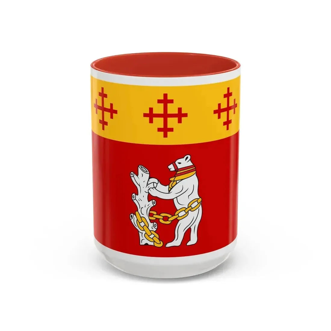 Flag of Warwickshire UK - Accent Coffee Mug 15oz Red - Go Mug Yourself