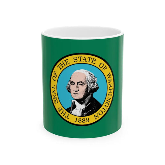 Flag of Washington 3-2 (United States) White Coffee Mug 11oz - Go Mug Yourself