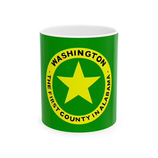 Flag of Washington County Alabama (United States) White Coffee Mug 11oz - Go Mug Yourself