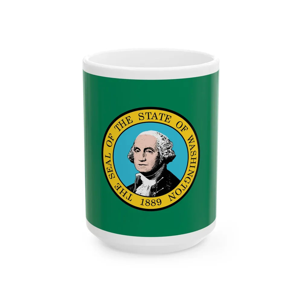 Flag of Washington (United States) White Coffee Mug 15oz - Go Mug Yourself