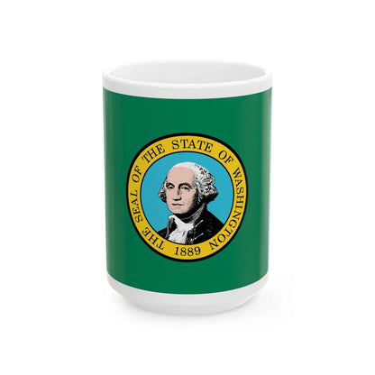 Flag of Washington (United States) White Coffee Mug 15oz - Go Mug Yourself