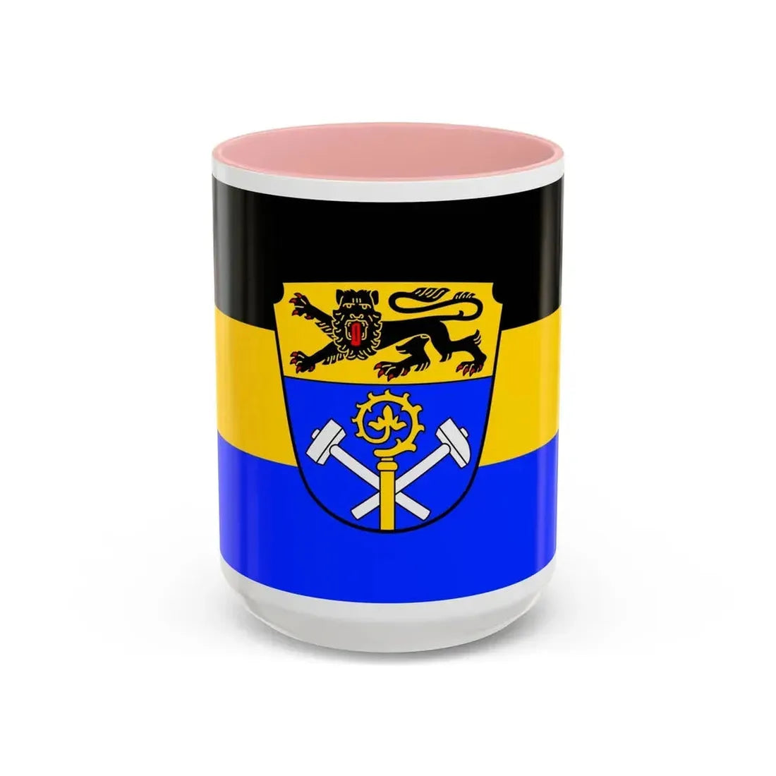 Flag of Weilheim Schongau Germany - Accent Coffee Mug 15oz Pink - Go Mug Yourself