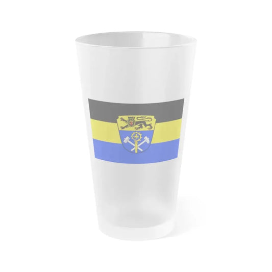 Flag of Weilheim Schongau Germany - Frosted Pint Glass 16oz 16oz Frosted - Go Mug Yourself