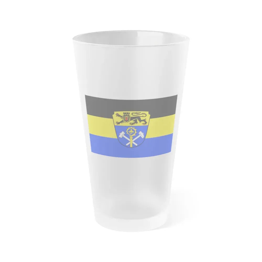 Flag of Weilheim Schongau Germany - Frosted Pint Glass 16oz 16oz Frosted - Go Mug Yourself
