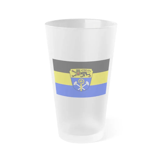Flag of Weilheim Schongau Germany - Frosted Pint Glass 16oz 16oz Frosted - Go Mug Yourself