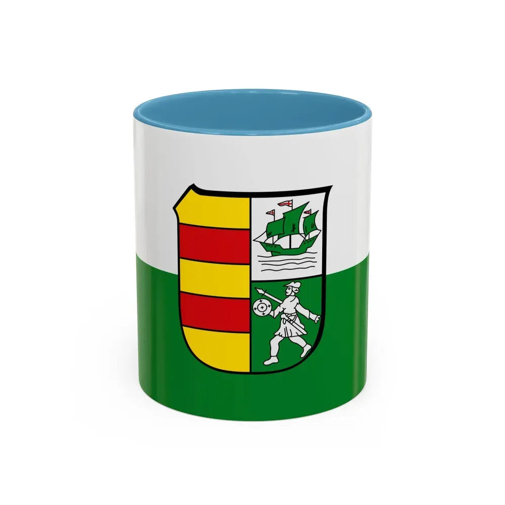 Flag of Wesermarsch Germany - Accent Coffee Mug 11oz Light Blue - Go Mug Yourself