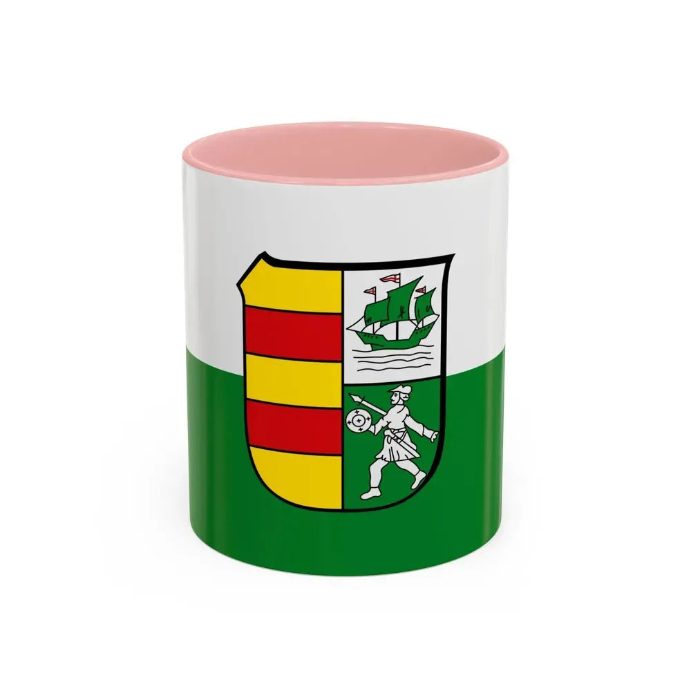 Flag of Wesermarsch Germany - Accent Coffee Mug 11oz Pink - Go Mug Yourself