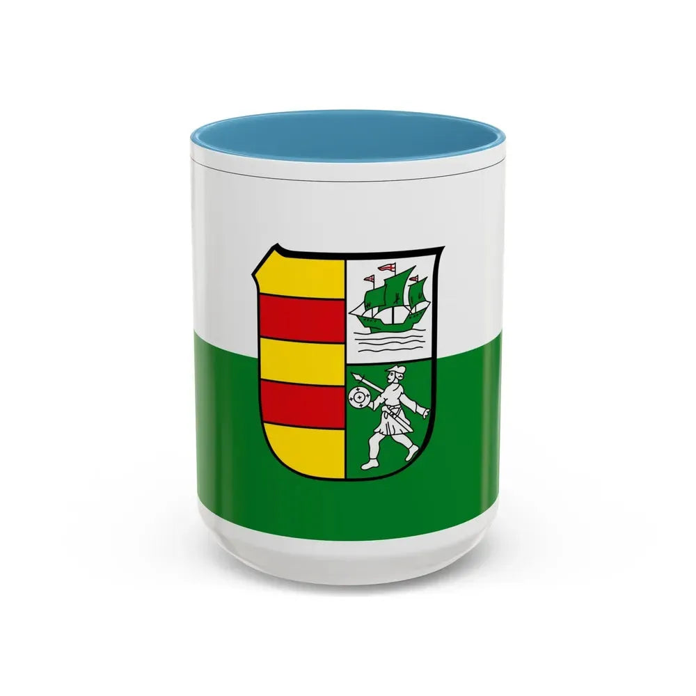 Flag of Wesermarsch Germany - Accent Coffee Mug 15oz Light Blue - Go Mug Yourself