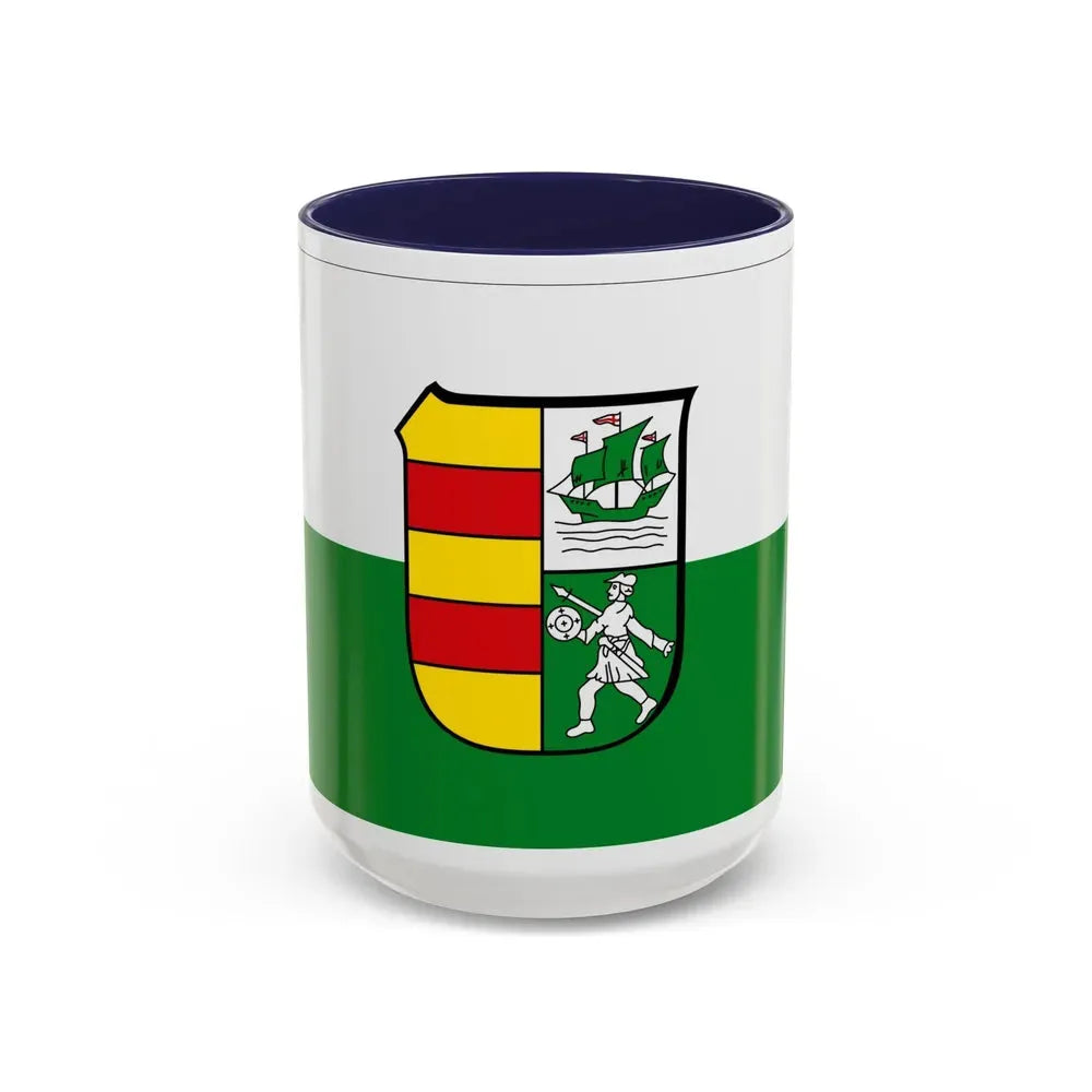Flag of Wesermarsch Germany - Accent Coffee Mug 15oz Navy - Go Mug Yourself