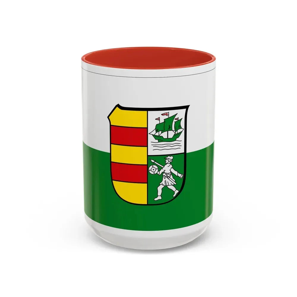 Flag of Wesermarsch Germany - Accent Coffee Mug 15oz Red - Go Mug Yourself