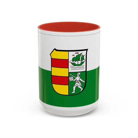 Flag of Wesermarsch Germany - Accent Coffee Mug 15oz Red - Go Mug Yourself