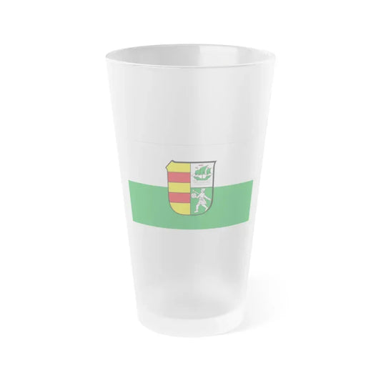 Flag of Wesermarsch Germany - Frosted Pint Glass 16oz 16oz Frosted - Go Mug Yourself