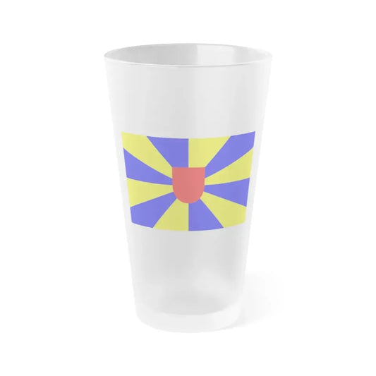 Flag of West Flanders Belgium - Frosted Pint Glass 16oz 16oz Frosted - Go Mug Yourself
