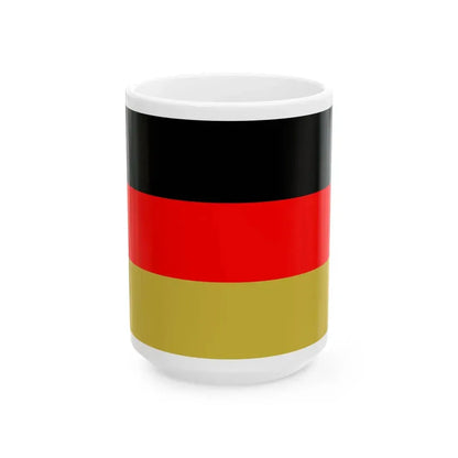 Flag of West Germany Flag of Germany 1990-1996 (Germany) White Coffee Mug 15oz - Go Mug Yourself
