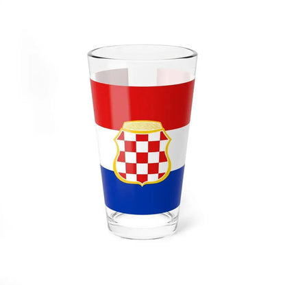 Flag of West Herzegovina Canton Bosnia and Herzegovina - Pint Glass 16oz 16oz - Go Mug Yourself