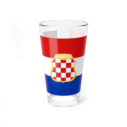Flag of West Herzegovina Canton Bosnia and Herzegovina - Pint Glass 16oz 16oz - Go Mug Yourself