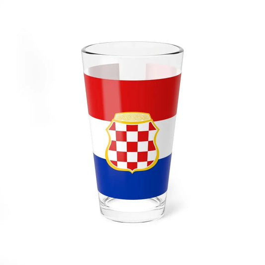 Flag of West Herzegovina Canton Bosnia and Herzegovina - Pint Glass 16oz 16oz - Go Mug Yourself