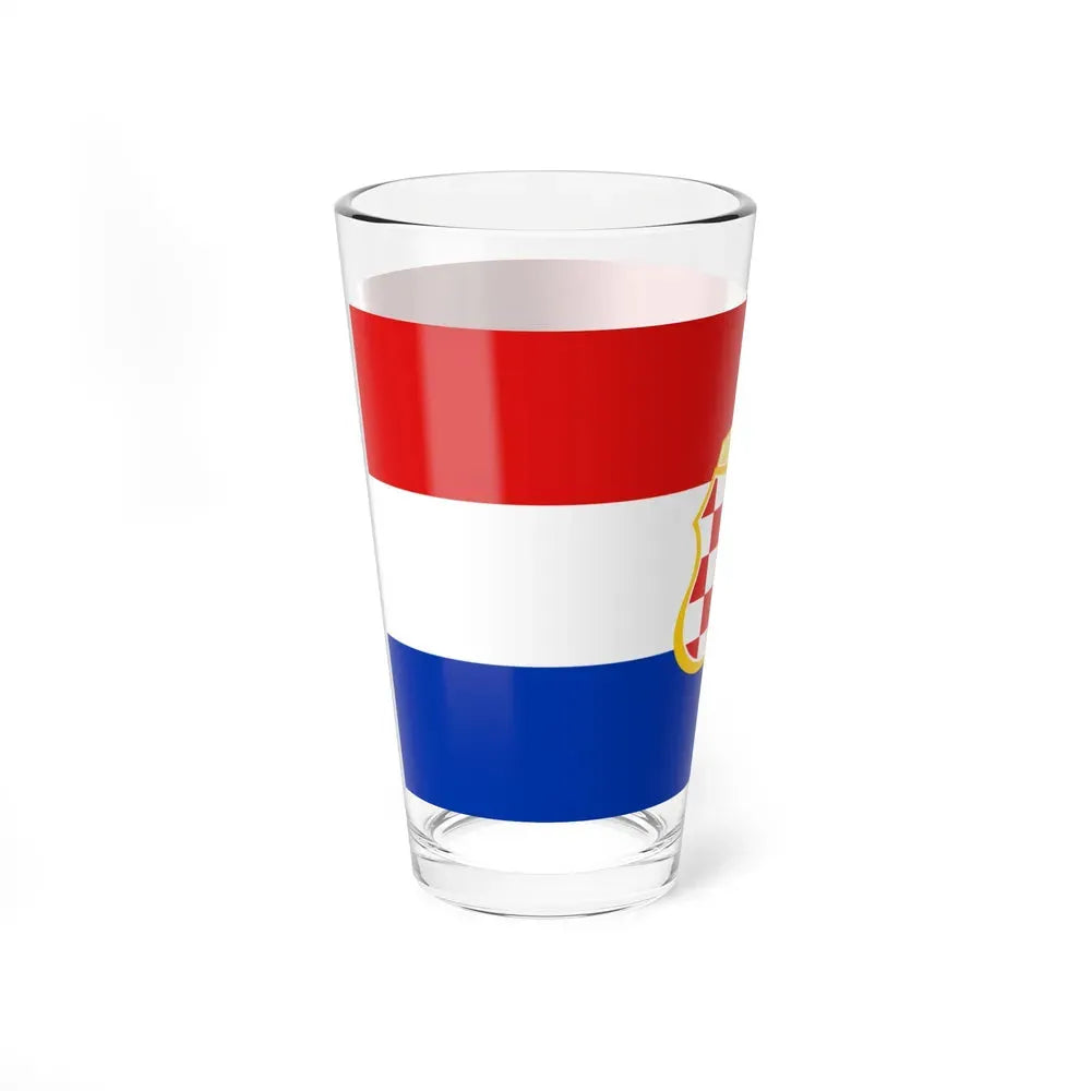 Flag of West Herzegovina Canton Bosnia and Herzegovina - Pint Glass 16oz - Go Mug Yourself