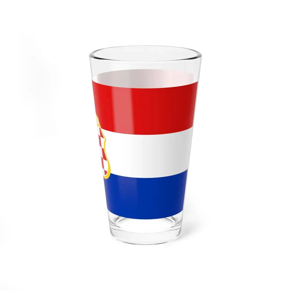 Flag of West Herzegovina Canton Bosnia and Herzegovina - Pint Glass 16oz - Go Mug Yourself
