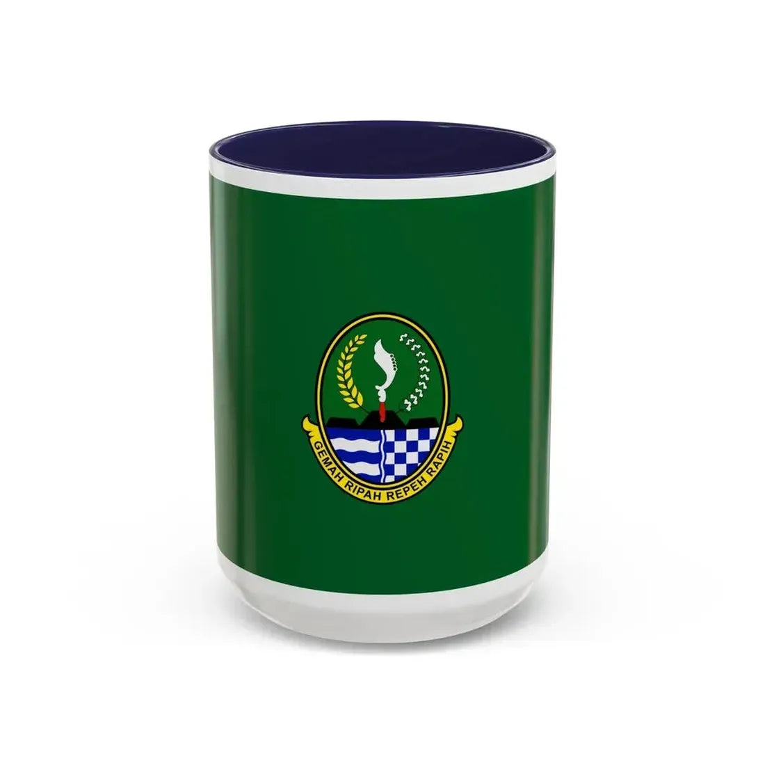 Flag of West Java Indonesia - Accent Coffee Mug 15oz Navy - Go Mug Yourself