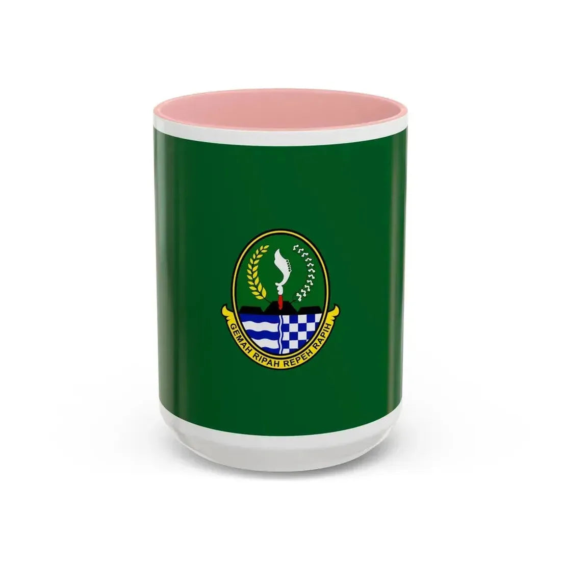 Flag of West Java Indonesia - Accent Coffee Mug 15oz Pink - Go Mug Yourself